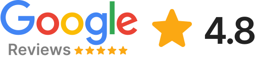Picture of Google Reviews with 4.8 out of 5 stars.